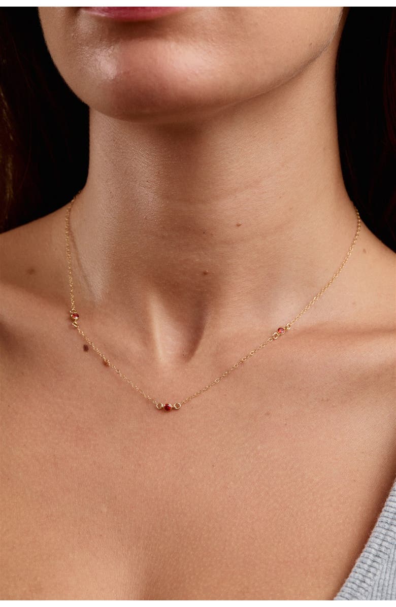Set & Stones Birthstone Station Necklace, Alternate, color, Gold / October