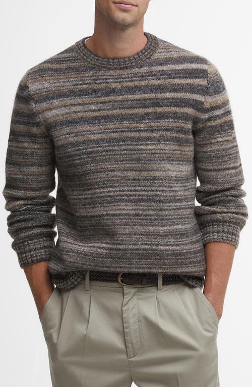 Barbour Pateley Stripe Wool Blend Crewneck Sweater in Charcoal 