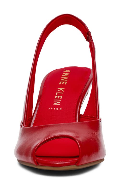Anne Klein Jovi Slingback Peep Toe Pump In Red