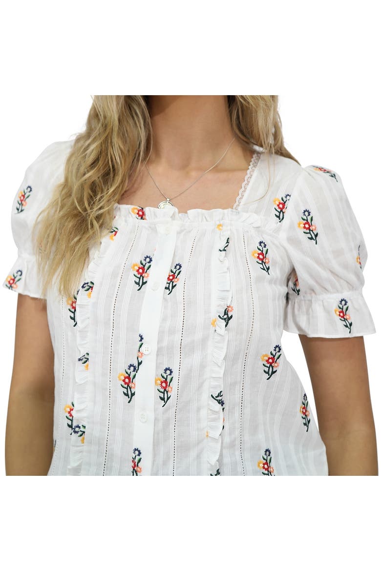 Wild Garden Floral Blouse, Alternate, color, White