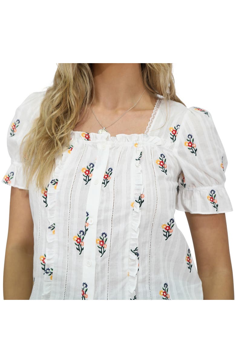 Belle & Bloom Wild Garden Floral Blouse, Alternate, color, White