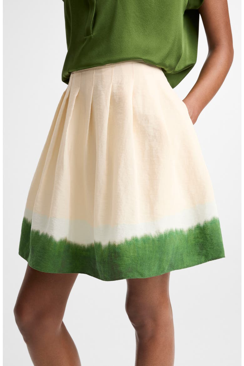 Dip Dye Pleated Skirt, Alternate, color, PORCELAIN/ HERBA