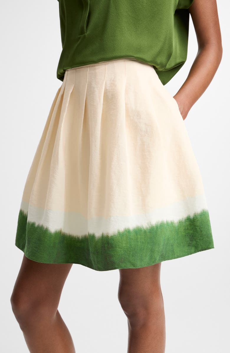 Vince Dip Dye Pleated Skirt, Alternate, color, Porcelain/ Herba