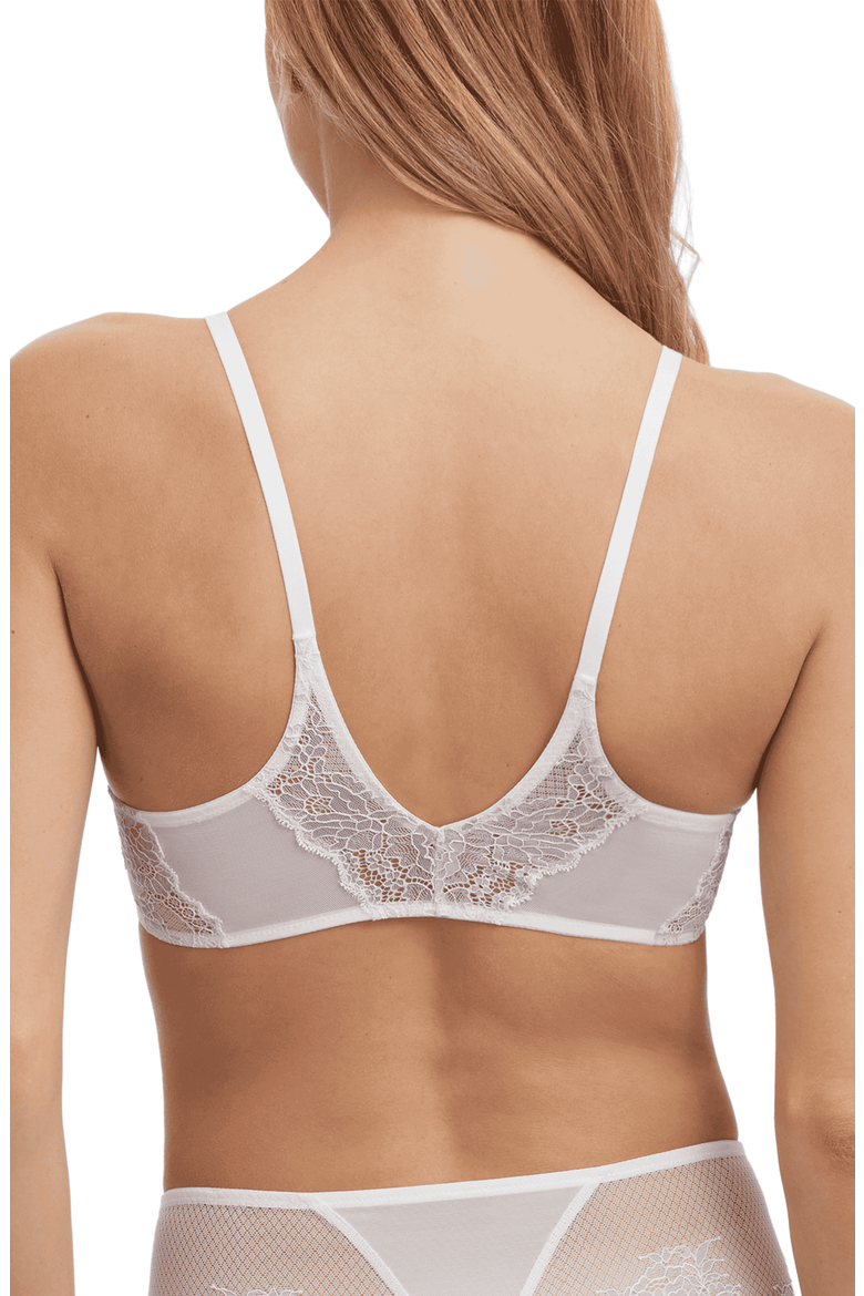 Flaunt Lace Front Close Underwire Bra, Alternate, color, White/Blue Breeze