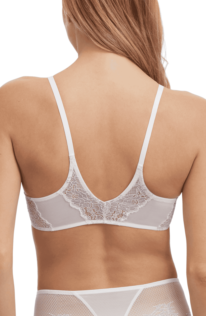 Skarlett Blue Flaunt Lace Front Close Underwire Bra, Alternate, color, White/Blue Breeze