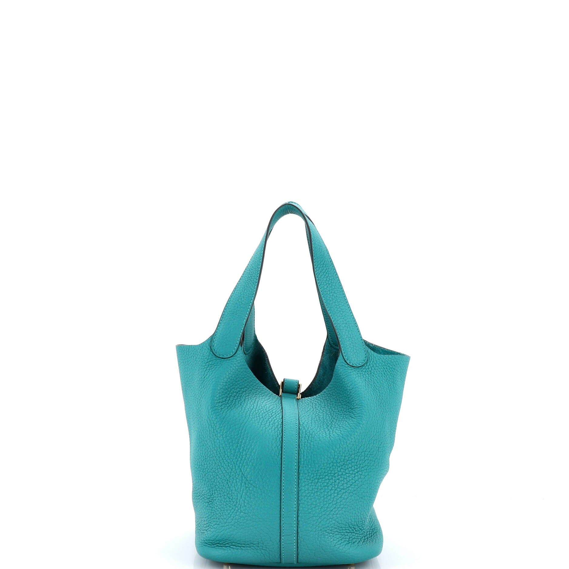 Pre-Owned Hermes Picotin Lock Bag Clemence MM, Alternate, color, Vert Verone