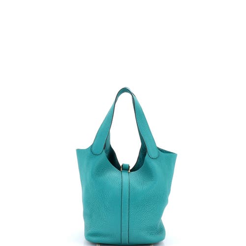 Pre-owned Hermes Hermes Picotin Lock Bag Clemence Mm In Blue