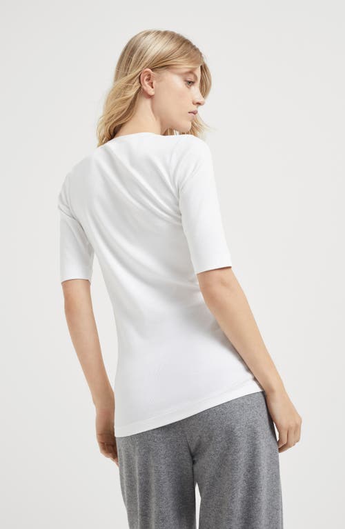 Brunello Cucinelli Ribbed Jersey T-shirt In White