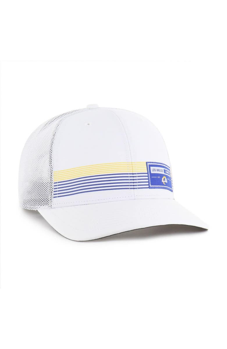 '47 Men's '47 White Los Angeles Rams Rangefinder Trucker Adjustable Hat, Alternate, color, White