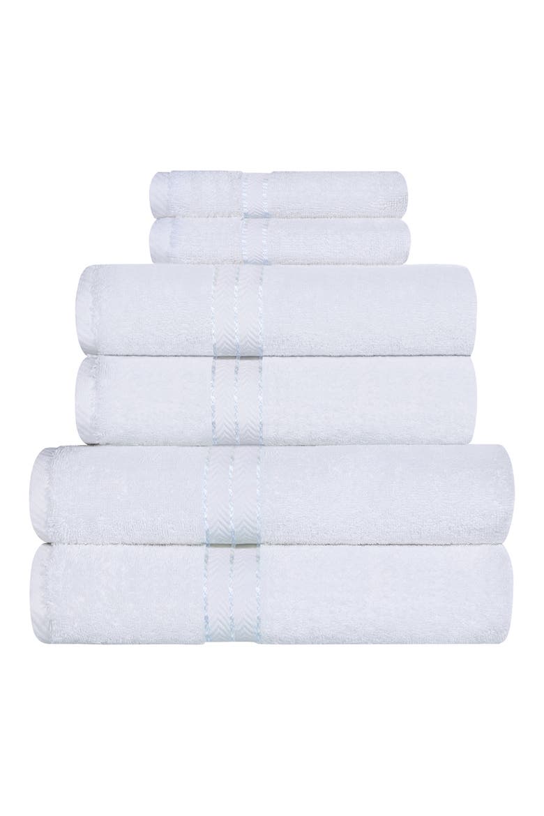 6-Piece Turkish Cotton Towel Set, Main, color, WHITE