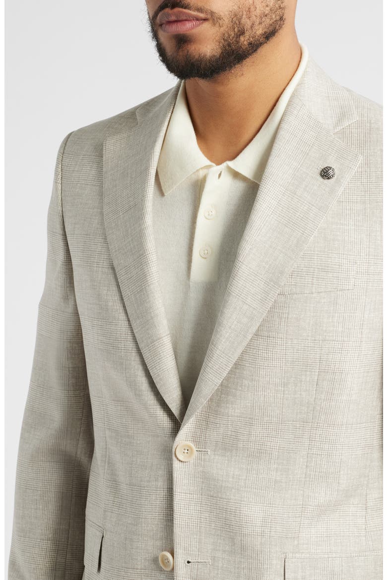 Mason Contemporary Fit Tan Glen Plaid Super 150s Wool Suit, Alternate, color, SAND