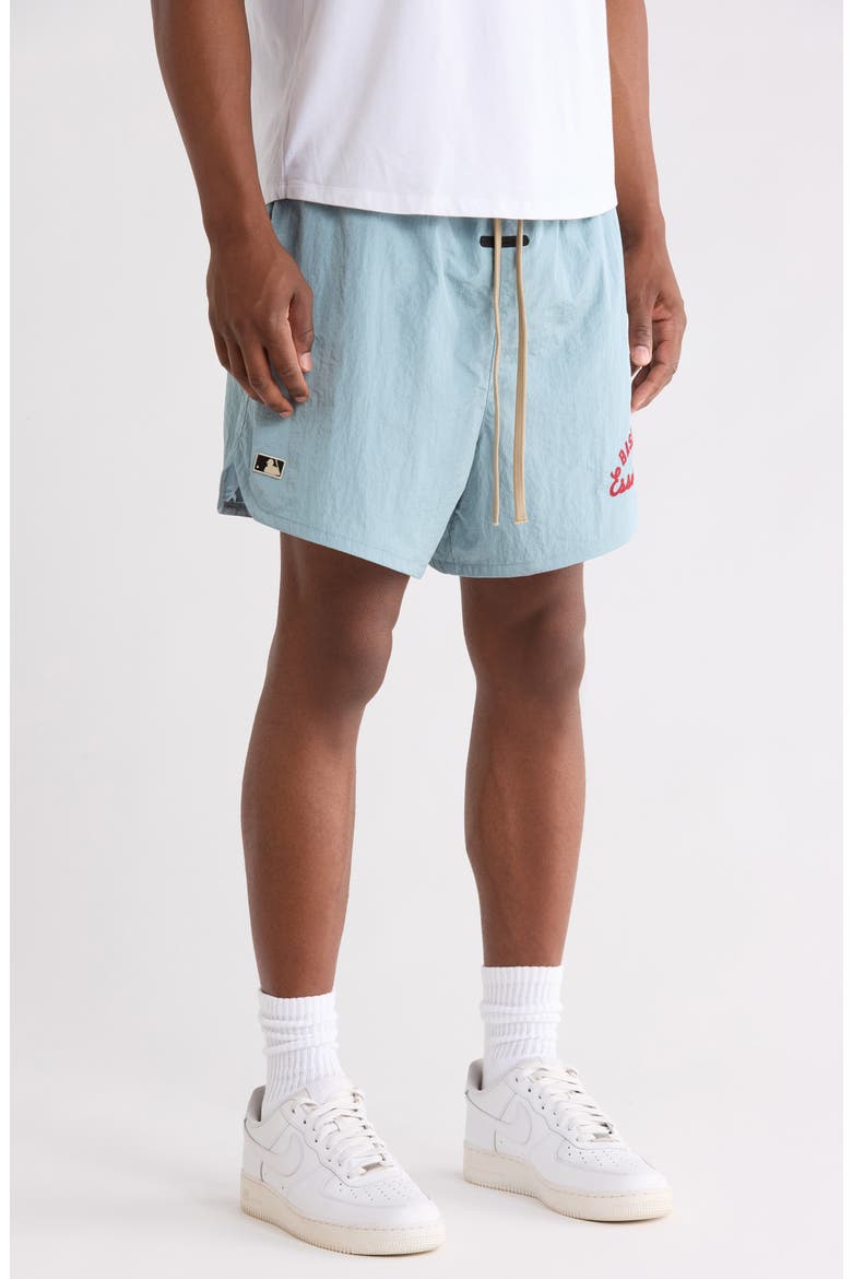 MLB Nylon Gym Shorts, Alternate, color, STONE BLUE