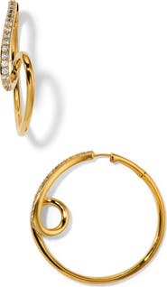 Nadri Muse Pavé Cubic Zirconia Swirl Hoop Earrings