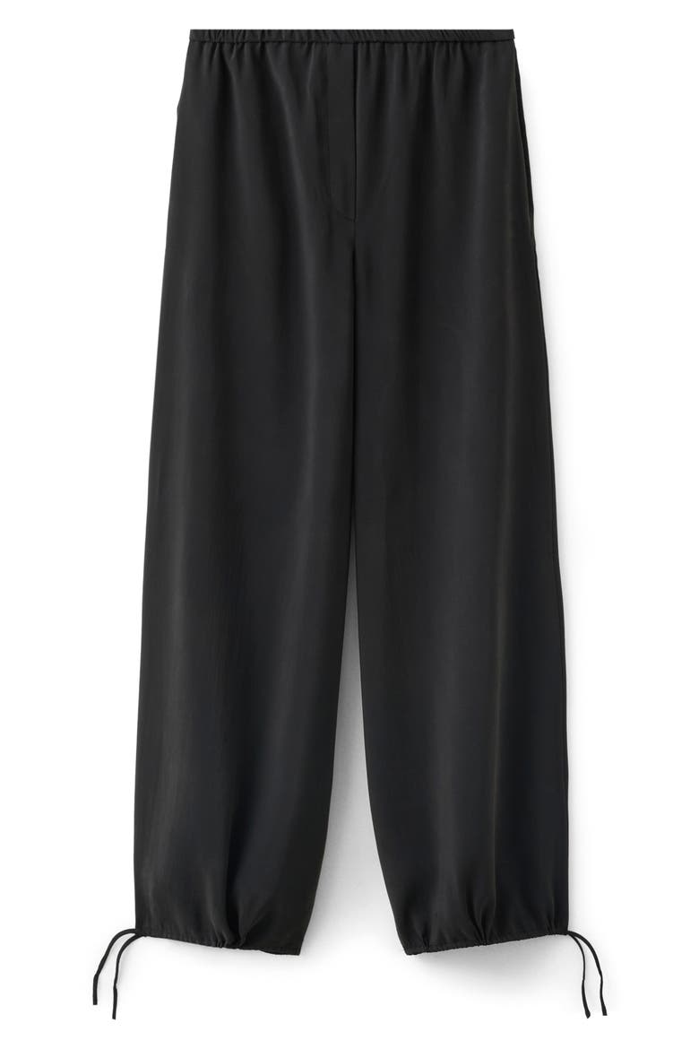Elastic Waist Baggy Wide Leg Pants, Alternate, color, BLACK