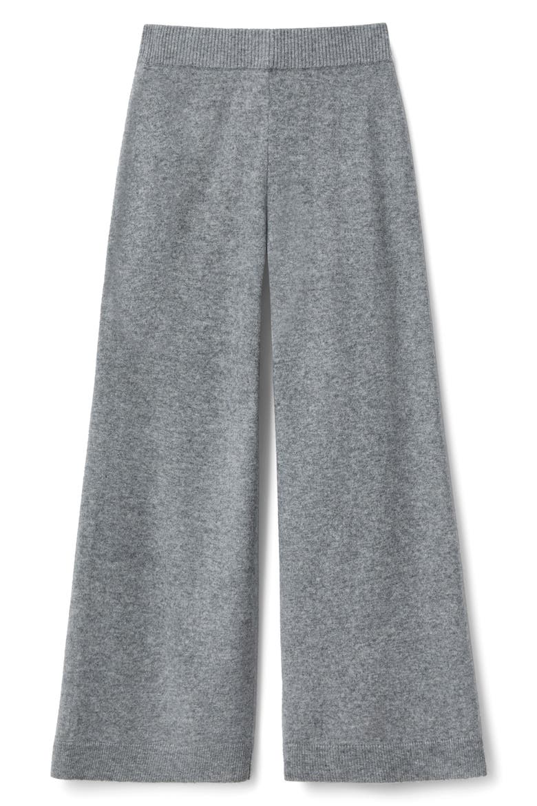 Wool & Cashmere Wide Leg Knit Pants, Main, color, NICKELMELANGE