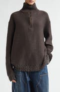 Maison Margiela Work in Progress Wool Blend Half Zip Sweater