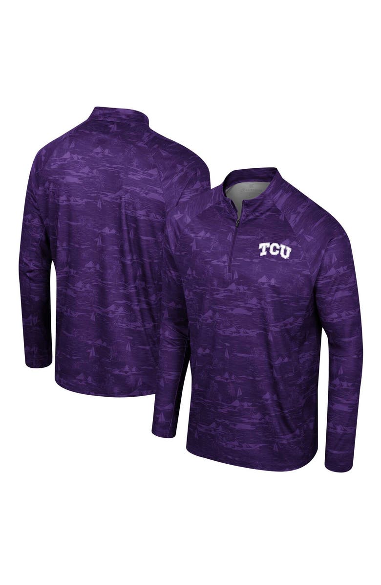 COLOSSEUM Men's Colosseum Purple TCU Horned Frogs Carson Raglan Quarter-Zip Jacket, Main, color, Purple