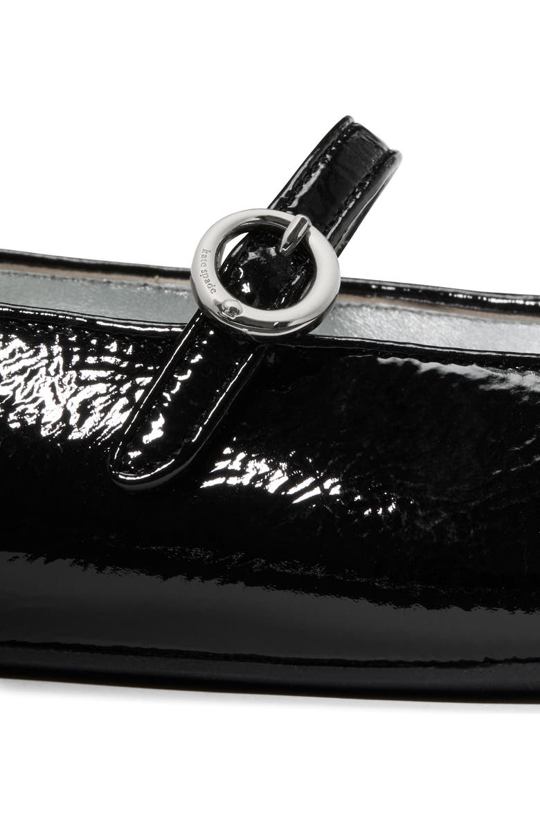 Kate Spade New York halo crinkled patent leather mary jane, Alternate, color, Black