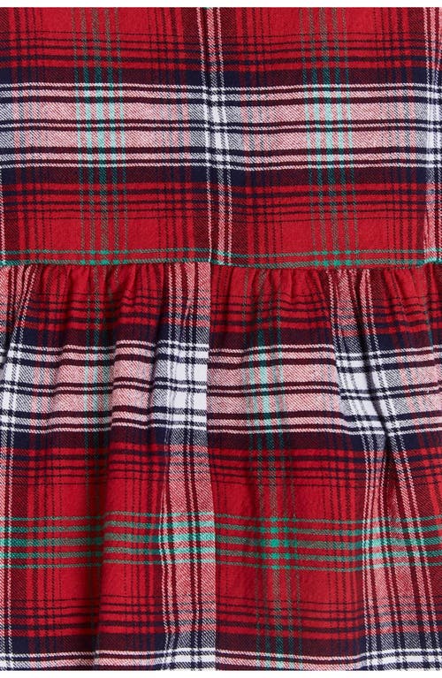 Babycottons Christmas Flannel Plaid Dress For Toddler In Red