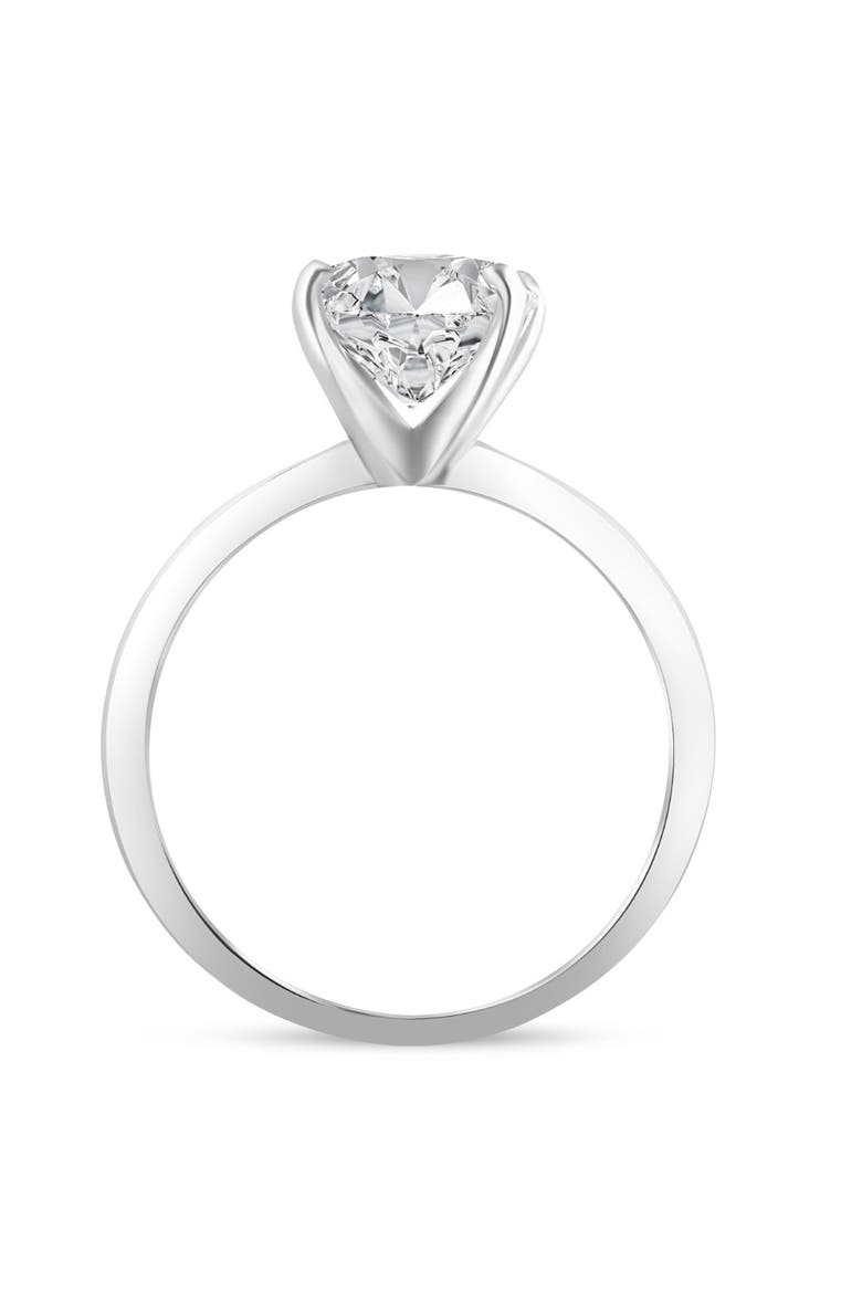 Certified 2Ct Oval Diamond Solitaire Thin Engagement Ring Gold Lab Grown, Alternate, color, 14k White Gold