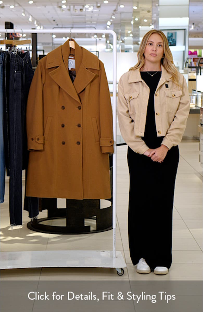 Double Breasted Virgin Wool Blend 750 Fill Power Down Waterproof Coat, sales video thumbnail