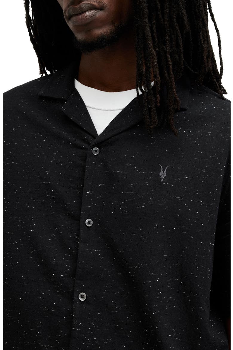 Bryant Relaxed Fit Neppy Camp Shirt, Alternate, color, BLACK