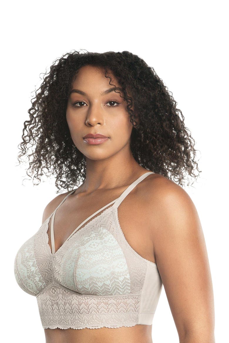 Mia Wire-Free Padded Lace Bralette, Alternate, color, Sandstone