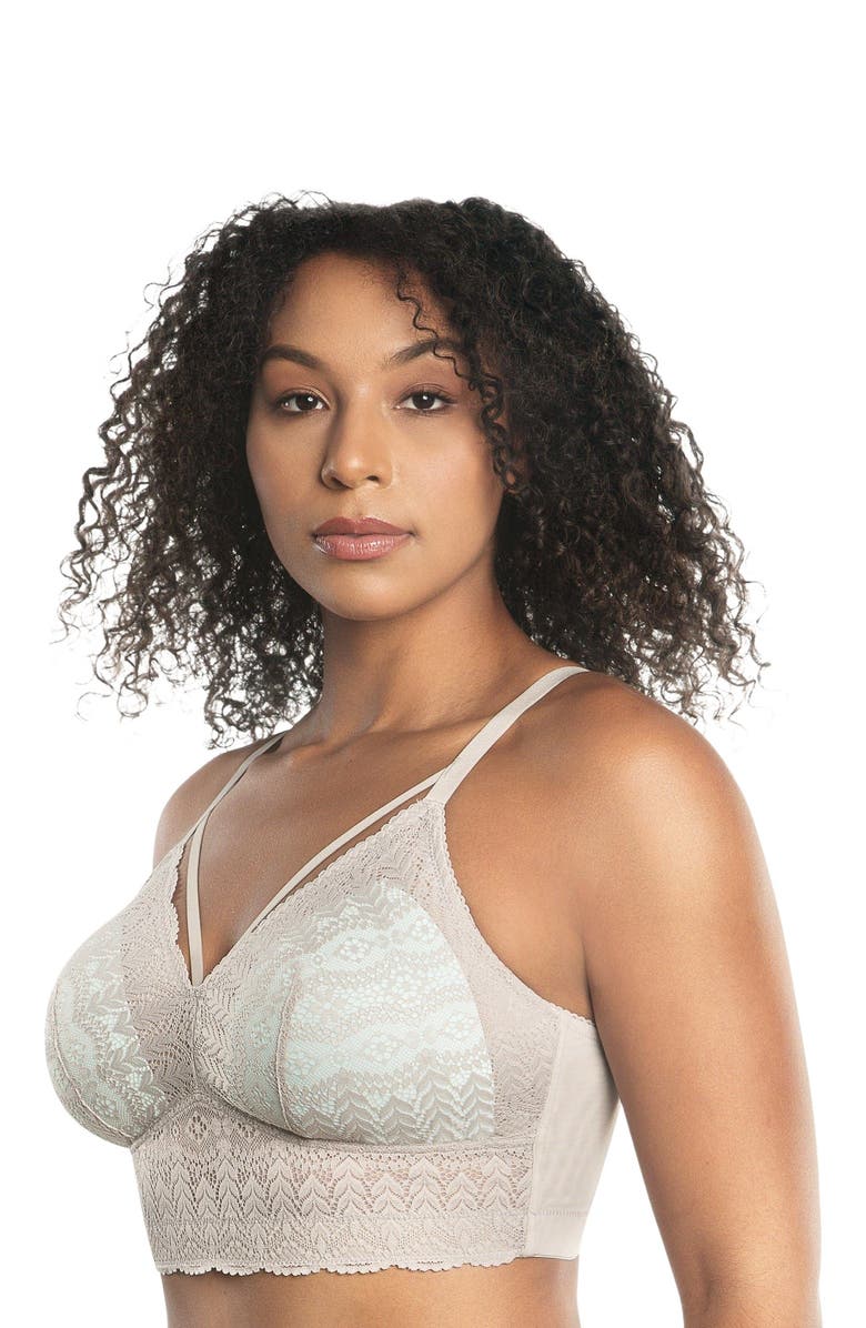 Parfait Mia Wire-Free Padded Lace Bralette, Alternate, color, Sandstone