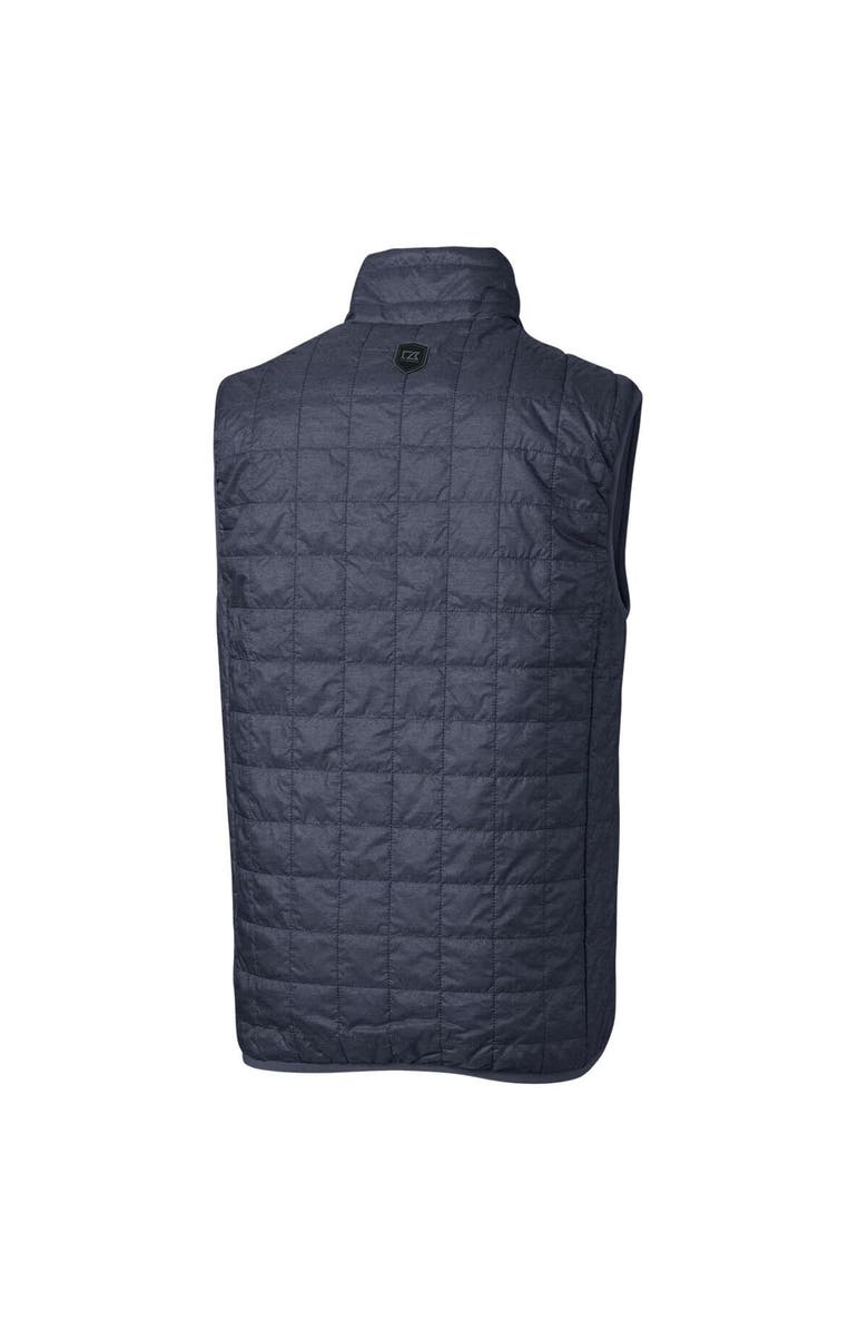 Cutter & Buck Men's Cutter & Buck Heathered Navy North Carolina Tar Heels Big & Tall Rainier PrimaLoft Eco Full-Zip Puffer Vest, Alternate, color, 