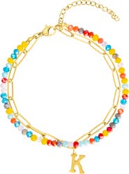 Adornia Initial Water Resistant Layered Bracelet