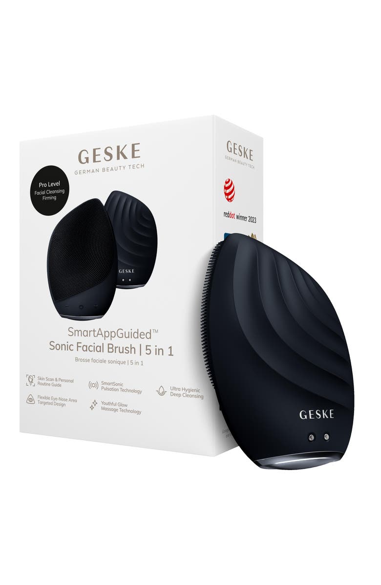 GESKE SmartAppGuided Sonic Facial Brush | 5 in 1, Main, color, Black