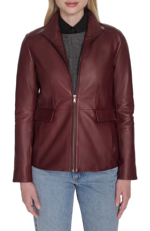 Wing Collar Leather Jacket