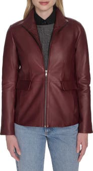 Cole Haan Wing Collar Leather Jacket