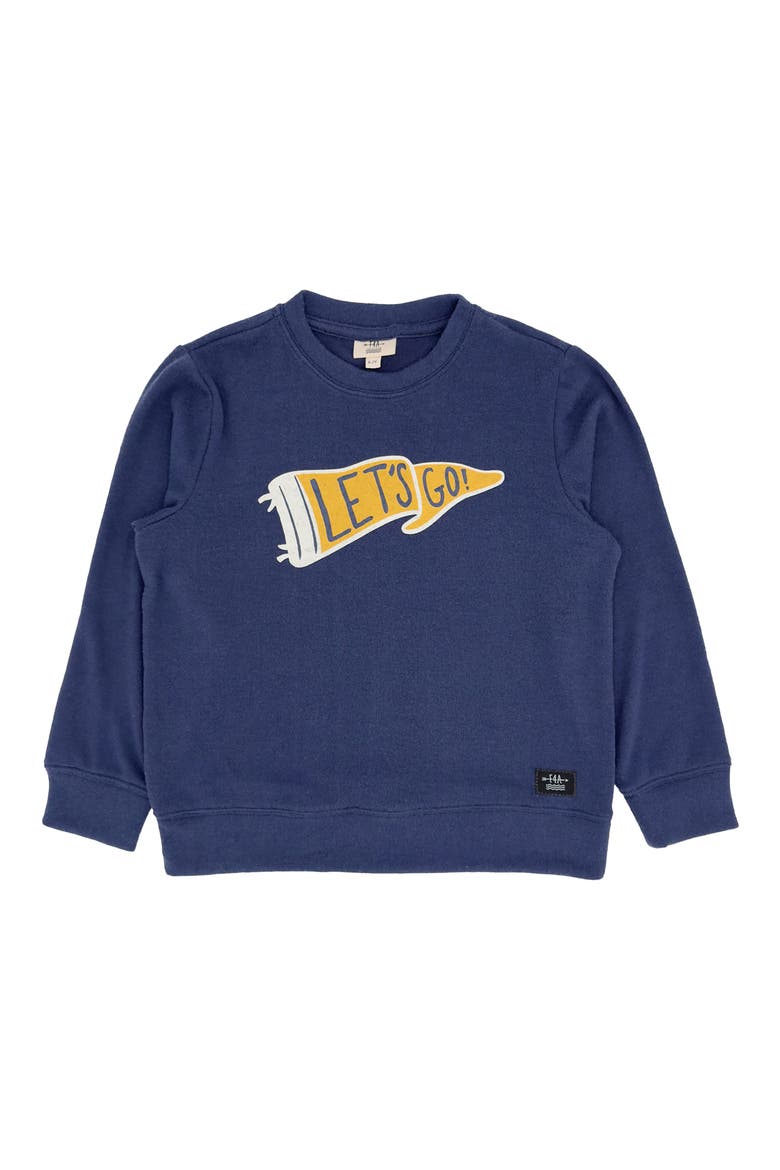 Kids' Let's Go Flag Hacci Knit Pullover, Main, color, CROWN BLUE