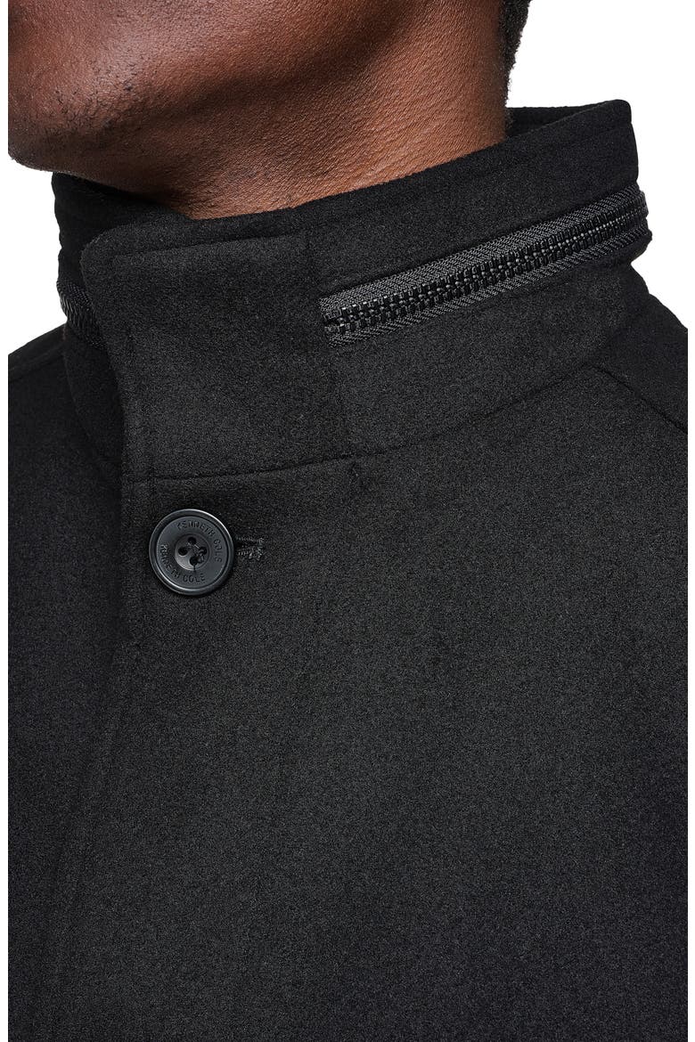 Melton Walker Coat, Alternate, color, BLACK