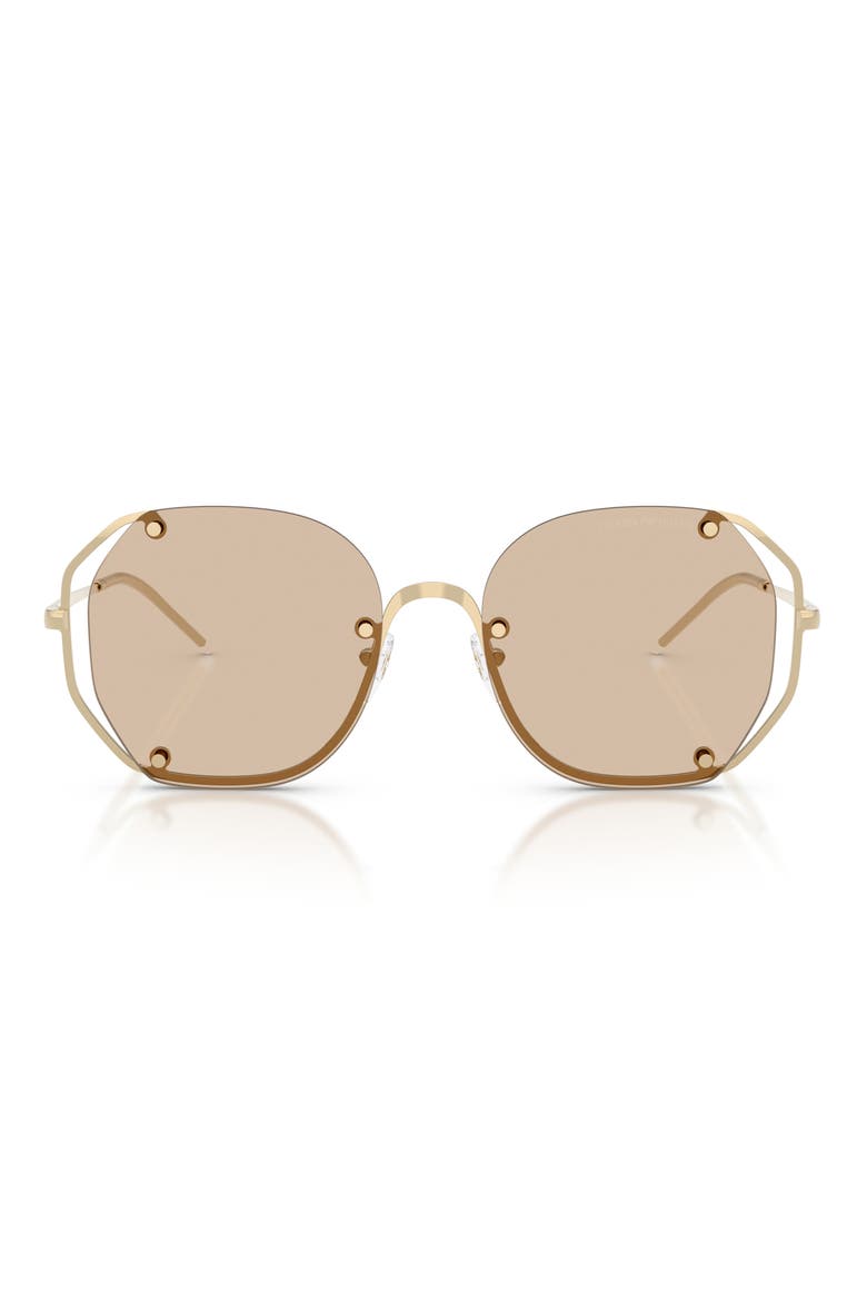 54mm Irregular Sunglasses, Main, color, SHINY PALE GOLD/ LIGHT BROWN