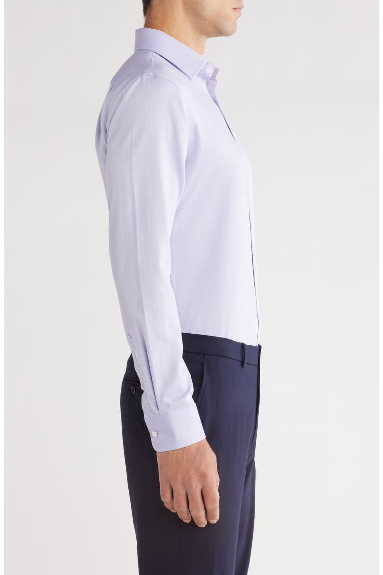 Trim Fit Non-Iron Dress Shirt, Alternate, color, PURPLE THISTLE BOBBI DOBBY