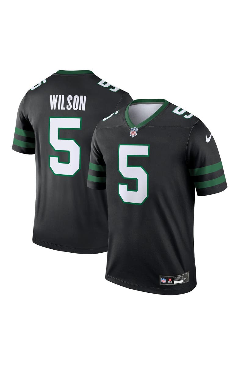 Nike Men's Nike Garrett Wilson Black New York Jets Alternate Legend Player Performance Top, Main, color, Black