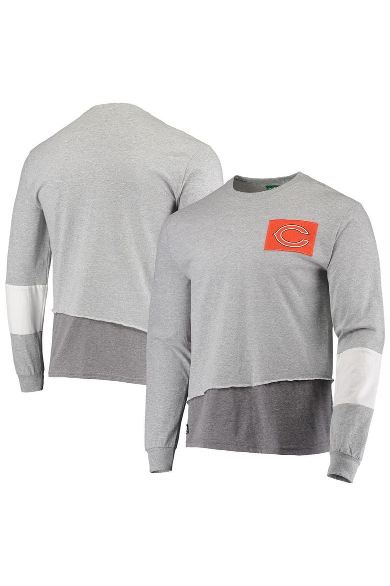 Men's Refried Apparel Heather Gray Chicago Bears Sustainable Angle Long Sleeve T-Shirt, Main, color, Heather Gray