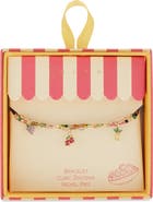 Leith Set of 2 Cubic Zirconia Fruit Charm & Beaded Bracelets