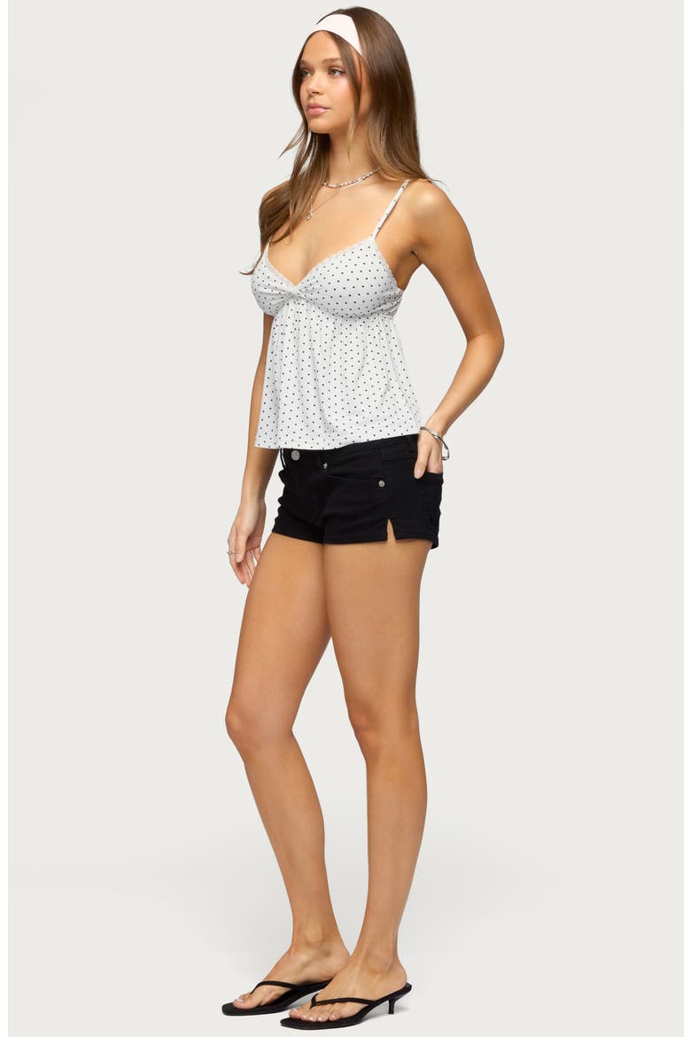 Belen Polka Dot Lace Trim Top, Alternate, color, WHITE-AND-BLACK