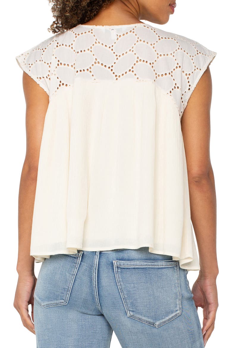 Dolman Sleeve Cotton Eyelet Top, Alternate, color, VANILLA EYELET