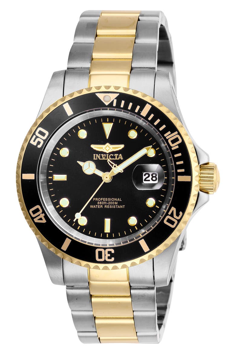 26970 Pro Diver Watch, Main, color, BLACK/ TWO TONE