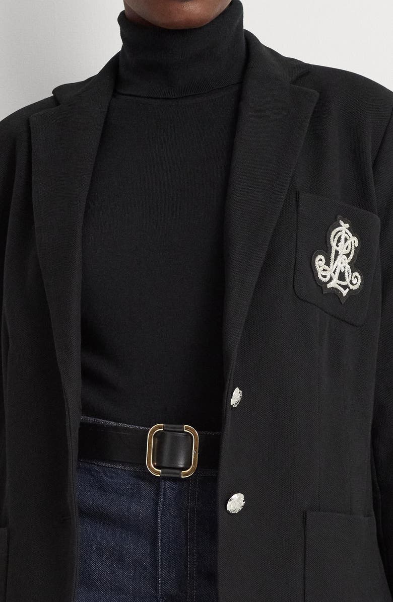 Lauren Ralph Lauren Crested Stretch Cotton Blazer, Alternate, color, 