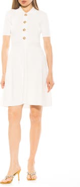 Alexia Admor Soren Short Sleeve Fit & Flare Sweater Dress