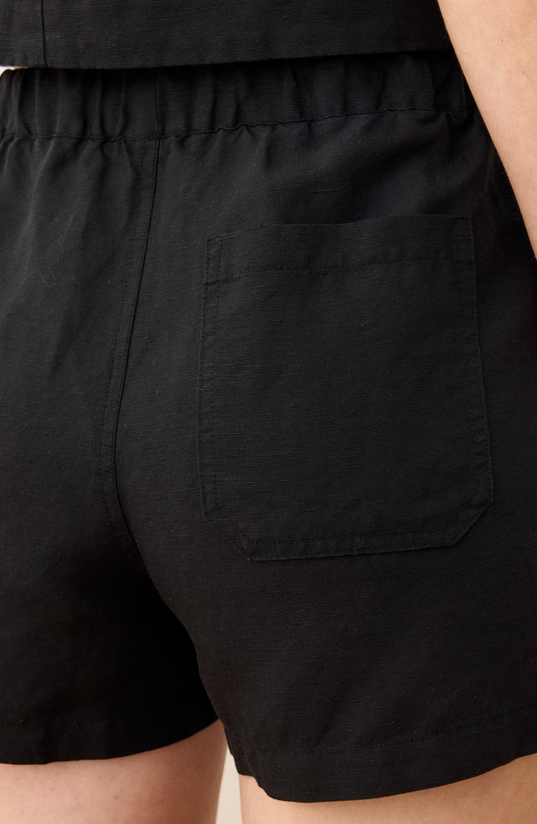 Marine Layer Linen Blend Drawstring Shorts, Alternate, color, Black