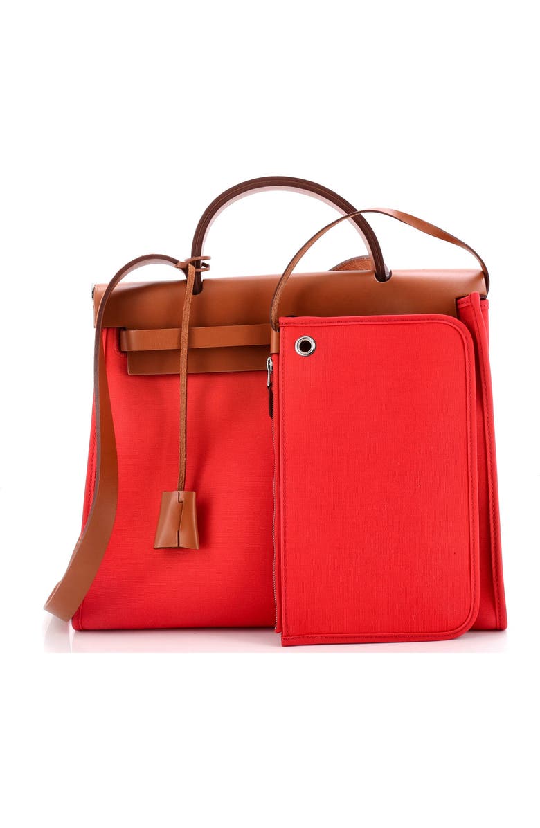 Pre-Owned Hermes Herbag Zip Leather and Toile 31, Alternate, color, Bougainvillier