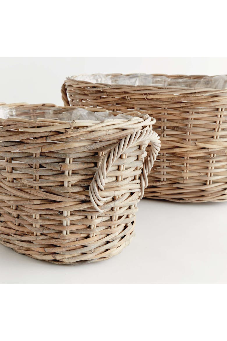 Normandy Oval Basket Planters Set Of 2, Alternate, color, Gray