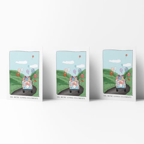 Birthday Greeting Card Pack (3ct) "Oh, We're Gonna Celebrate"
