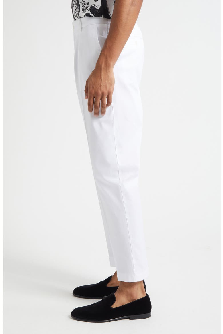 Cotton Stretch Gabardine Trousers, Alternate, color, W0111 BIANCO